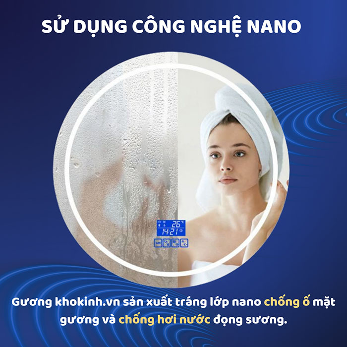 guong led hinh oval chong o chong dong suong hoi nuoc